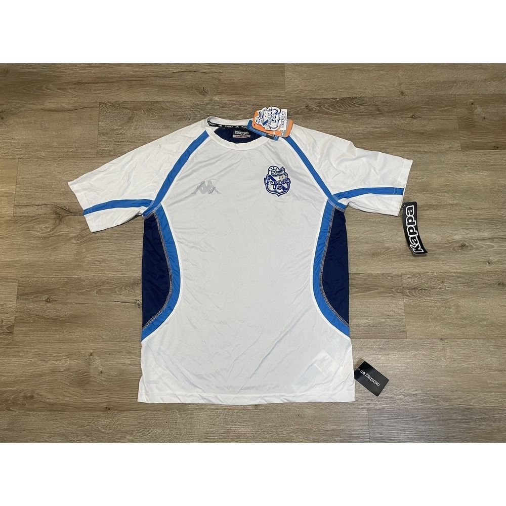 NWT Kappa Puebla FC Mens Sz M Soccer Jersey Rare Mexico Shirt White Blue